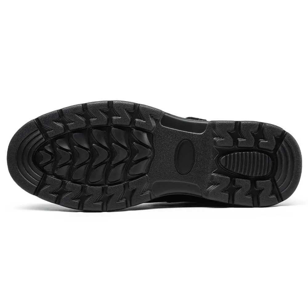 6 CM / 2.36 Inches CMR CHAMARIPA Elevator Sandals - Black Fisherman Sandals