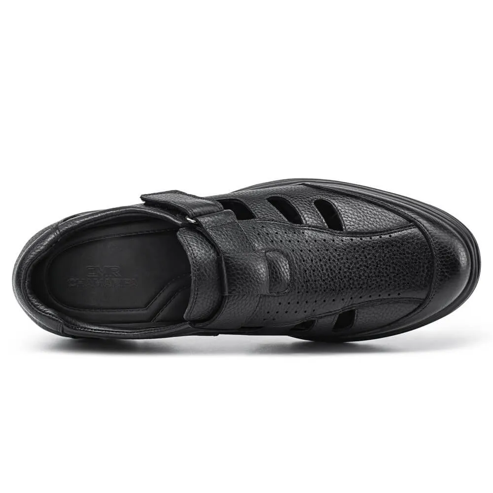 6 CM / 2.36 Inches CMR CHAMARIPA Elevator Sandals - Black Fisherman Sandals