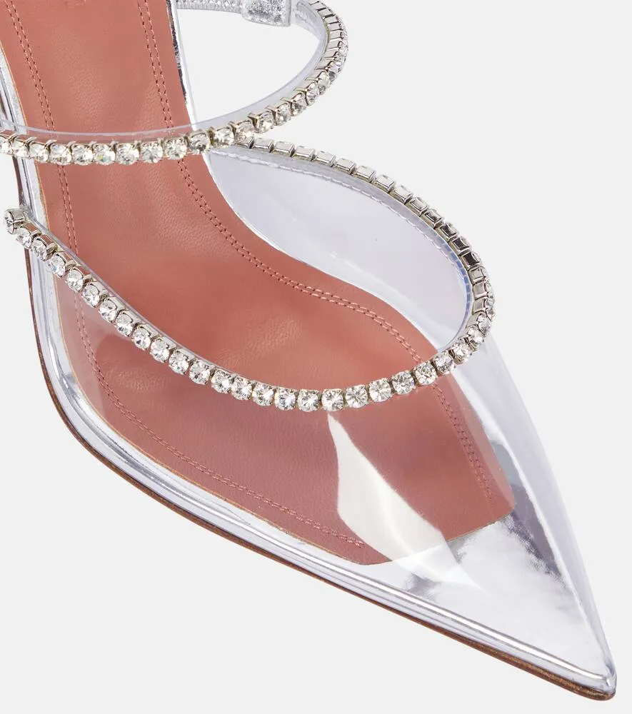 Amina Muaddi Gilda embellished PVC mules