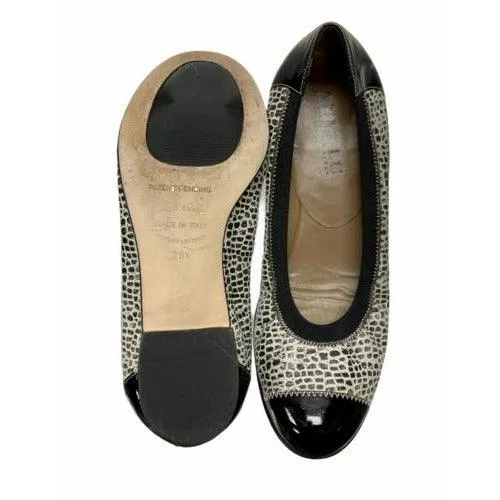 Anyi Lu Cobblestone Print Cate Elastic Ballet Flats Shoes Size 38.5