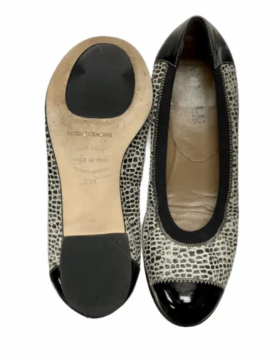Anyi Lu Cobblestone Print Cate Elastic Ballet Flats Shoes Size 38.5