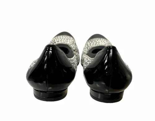 Anyi Lu Cobblestone Print Cate Elastic Ballet Flats Shoes Size 38.5