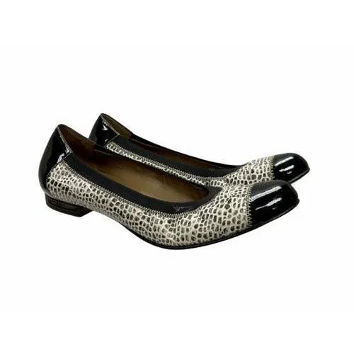 Anyi Lu Cobblestone Print Cate Elastic Ballet Flats Shoes Size 38.5