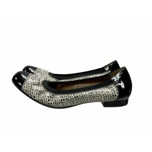 Anyi Lu Cobblestone Print Cate Elastic Ballet Flats Shoes Size 38.5