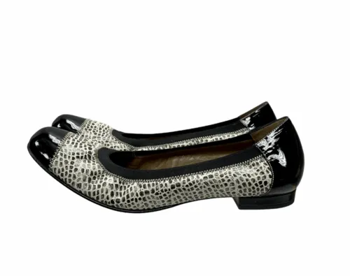 Anyi Lu Cobblestone Print Cate Elastic Ballet Flats Shoes Size 38.5