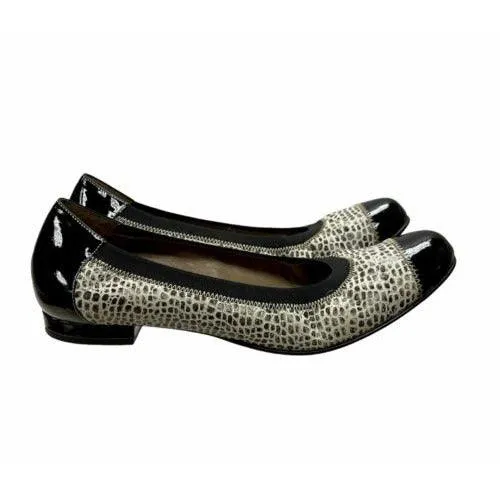 Anyi Lu Cobblestone Print Cate Elastic Ballet Flats Shoes Size 38.5