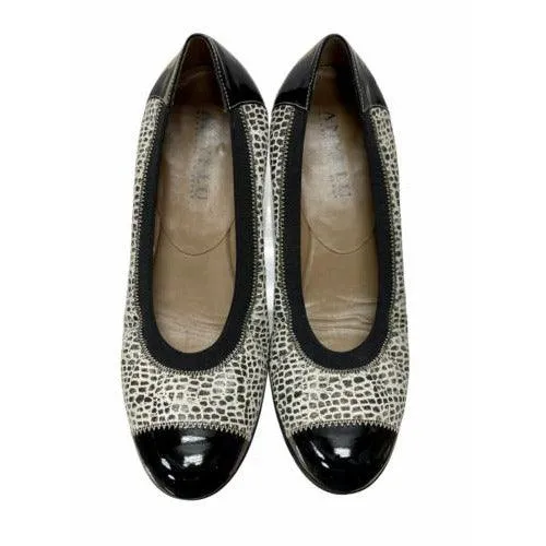 Anyi Lu Cobblestone Print Cate Elastic Ballet Flats Shoes Size 38.5