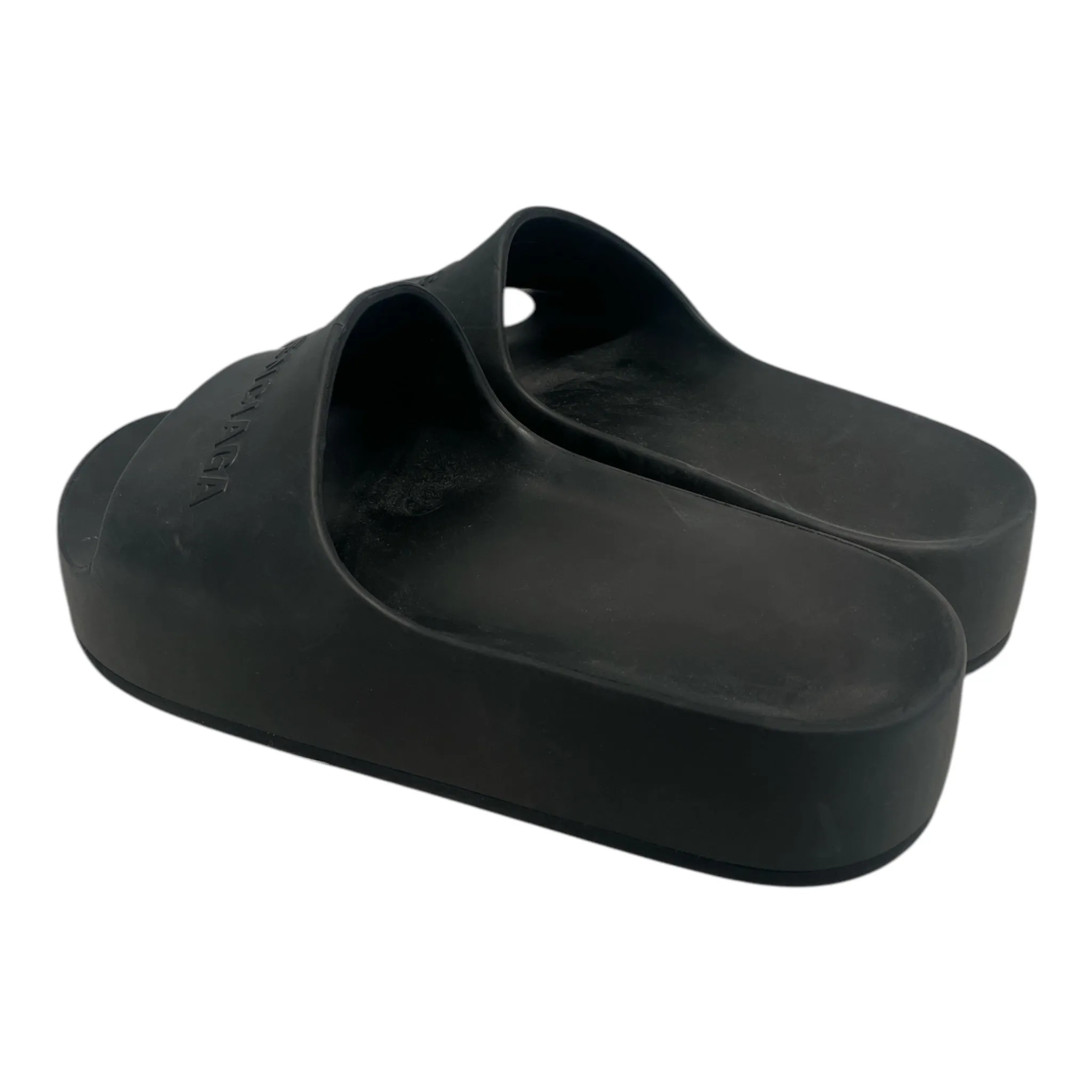 BALENCIAGA/Sandals/US 11/BLK/Pool Slides