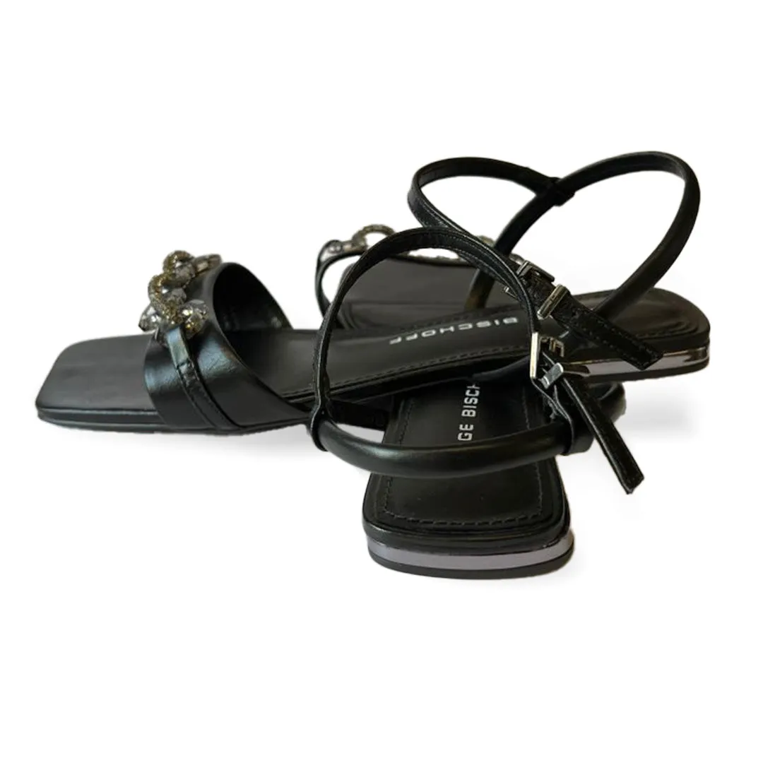 Black Flat with Chain Detail
