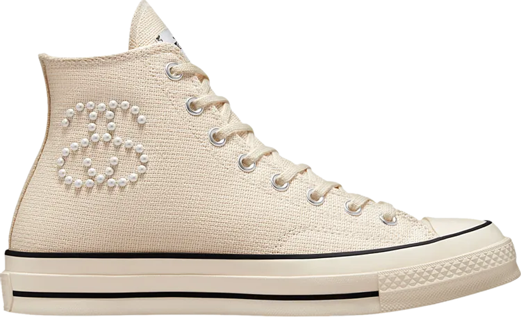 Converse Stussy x Chuck 70 High Fossil Sneakers, Tan