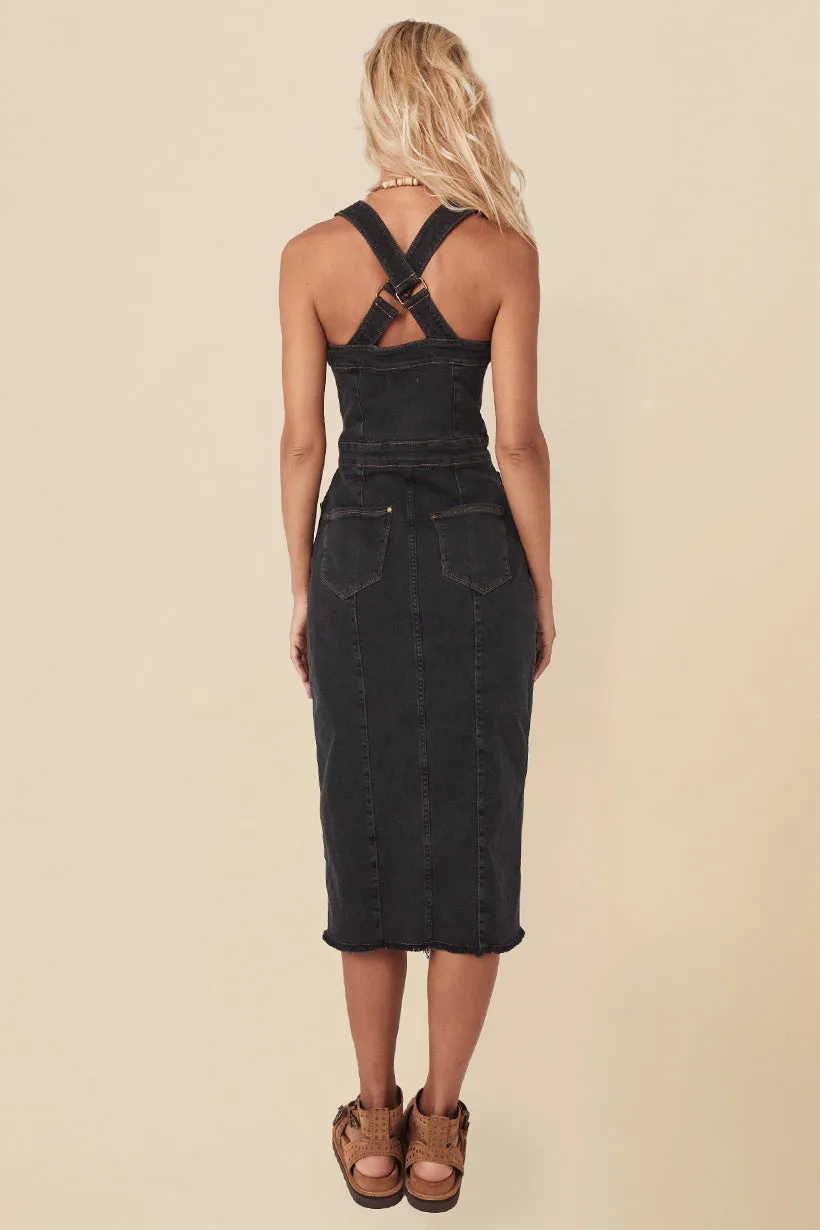 Eve Denim Sweetheart Midi Dress