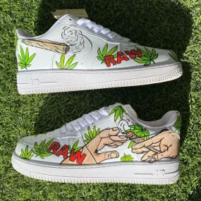 Funny God's Hand Smoking Custom Air Force 1