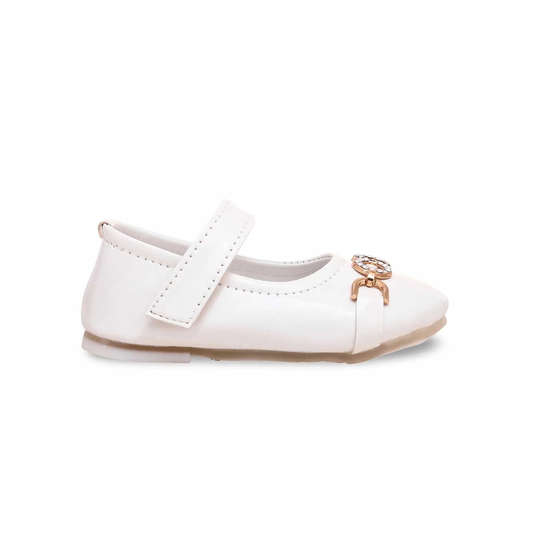 Girls White Formal Pumps KD0891