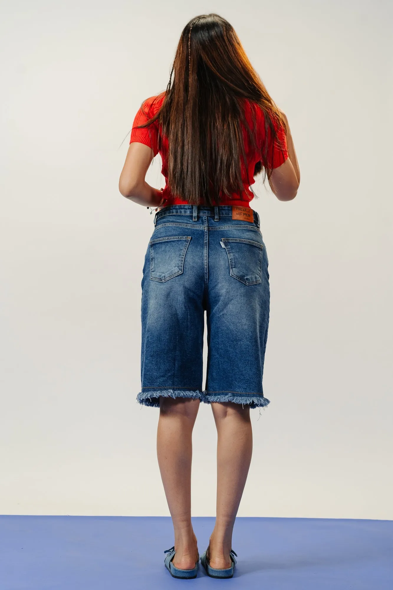 Indigo Stretch Bermuda Shorts