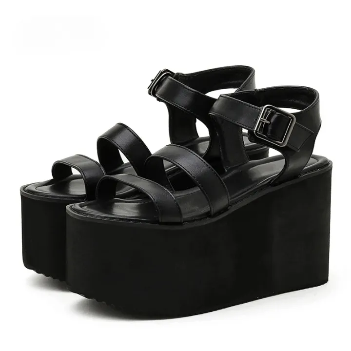 Joskaa 2024 New Japanese Chunky Sandals Black