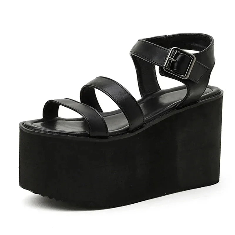 Joskaa 2024 New Japanese Chunky Sandals Black