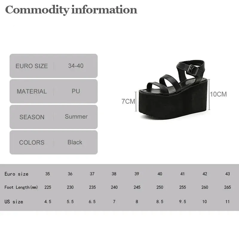 Joskaa 2024 New Japanese Chunky Sandals Black