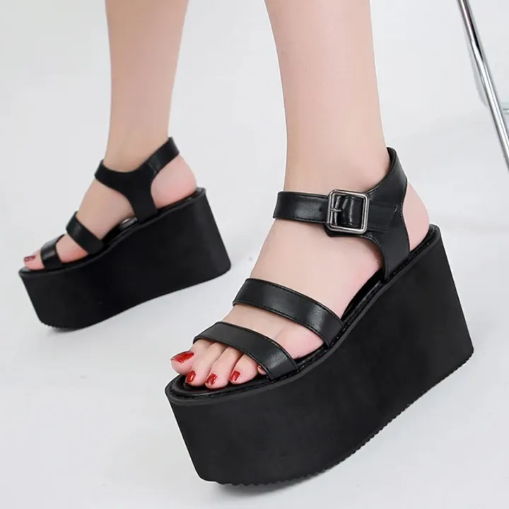 Joskaa 2024 New Japanese Chunky Sandals Black