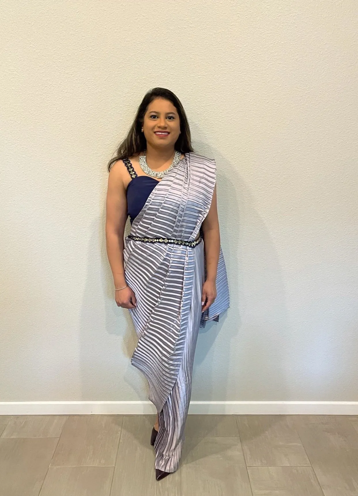Lavender Pre-Draped Sari