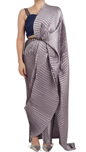 Lavender Pre-Draped Sari