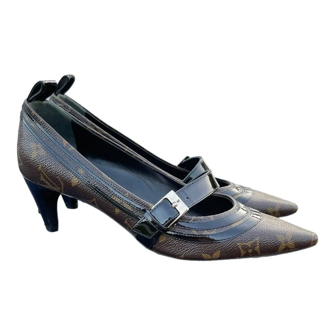 Louis Vuitton Star Power Monogram Low Heel Pumps Shoes Size 37