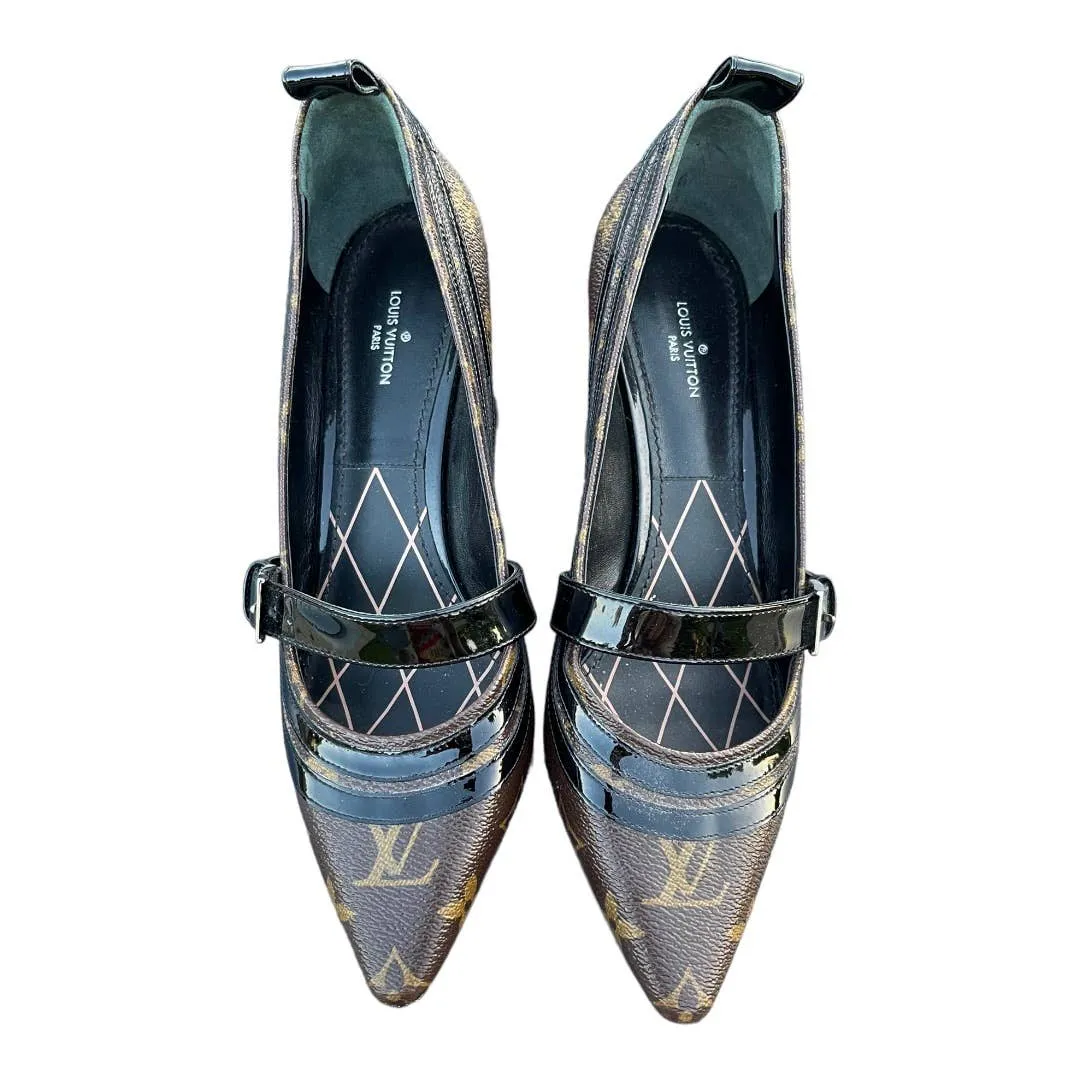 Louis Vuitton Star Power Monogram Low Heel Pumps Shoes Size 37