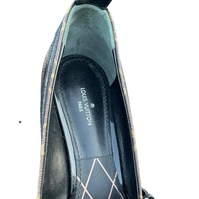 Louis Vuitton Star Power Monogram Low Heel Pumps Shoes Size 37