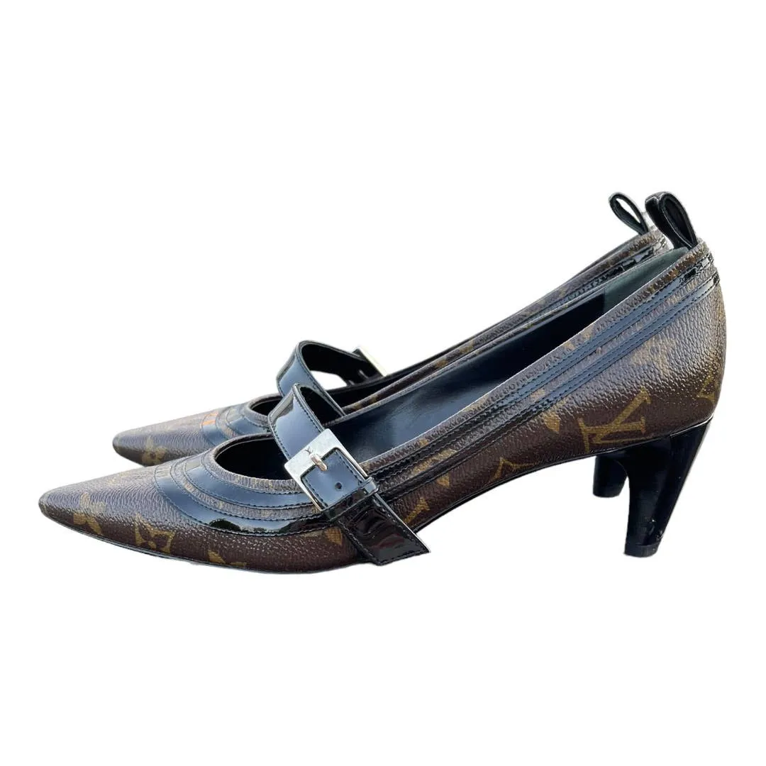 Louis Vuitton Star Power Monogram Low Heel Pumps Shoes Size 37