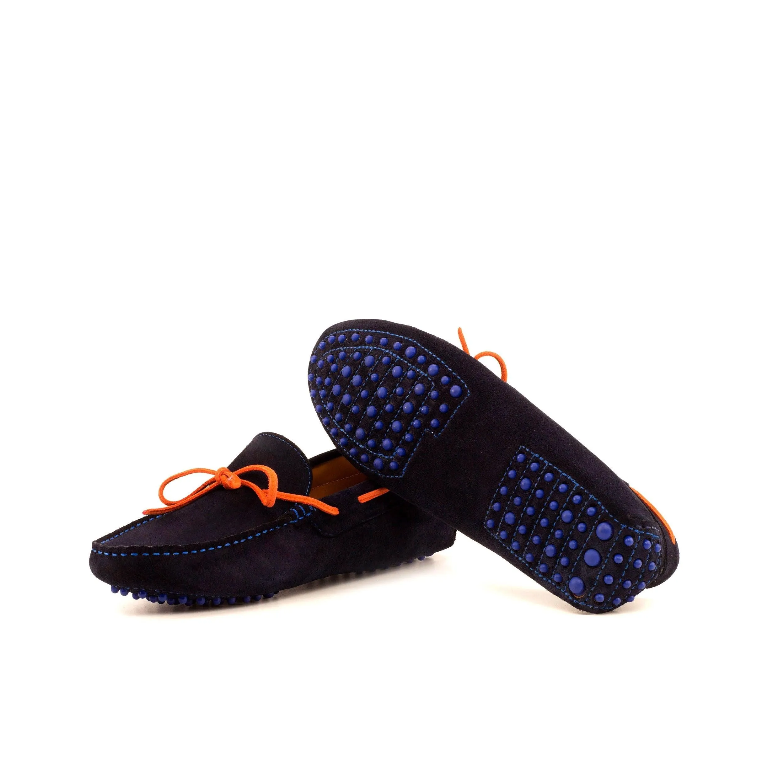 Navy & Orange Suede Drivers Loafer