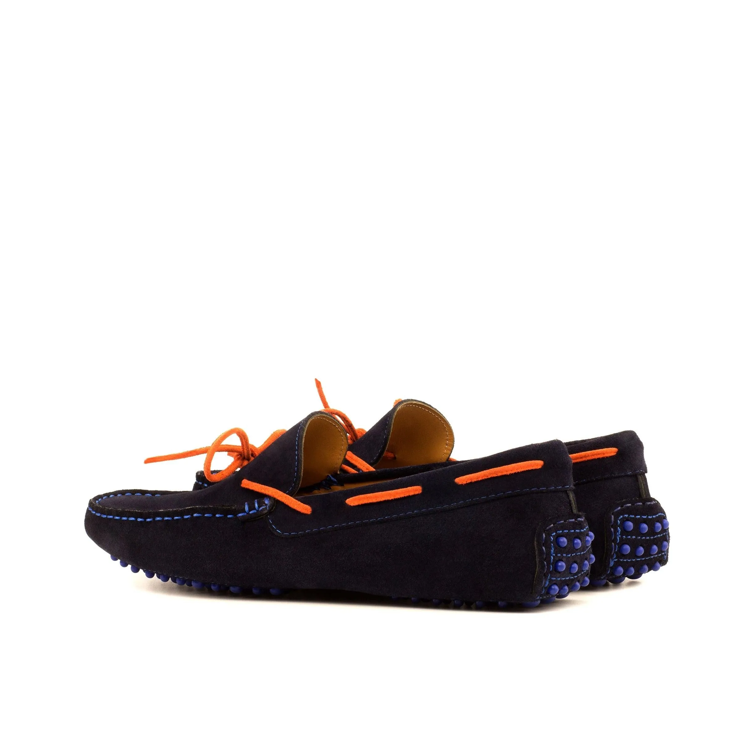 Navy & Orange Suede Drivers Loafer