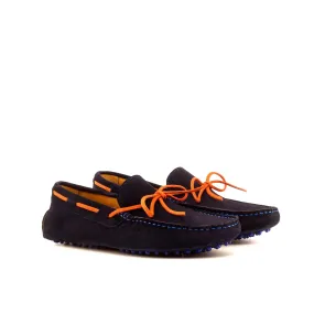 Navy & Orange Suede Drivers Loafer