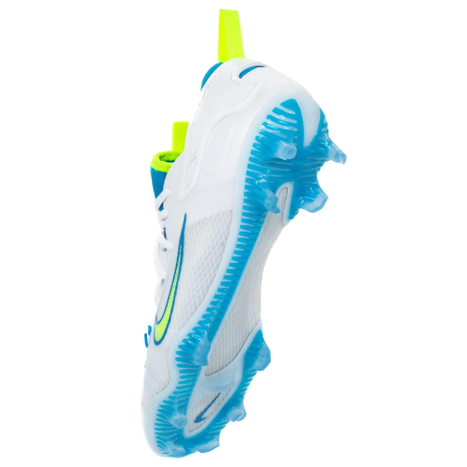 Nike Huarache 9 Elite Low Lax SE White/Blue/Volt Lacrosse Cleats