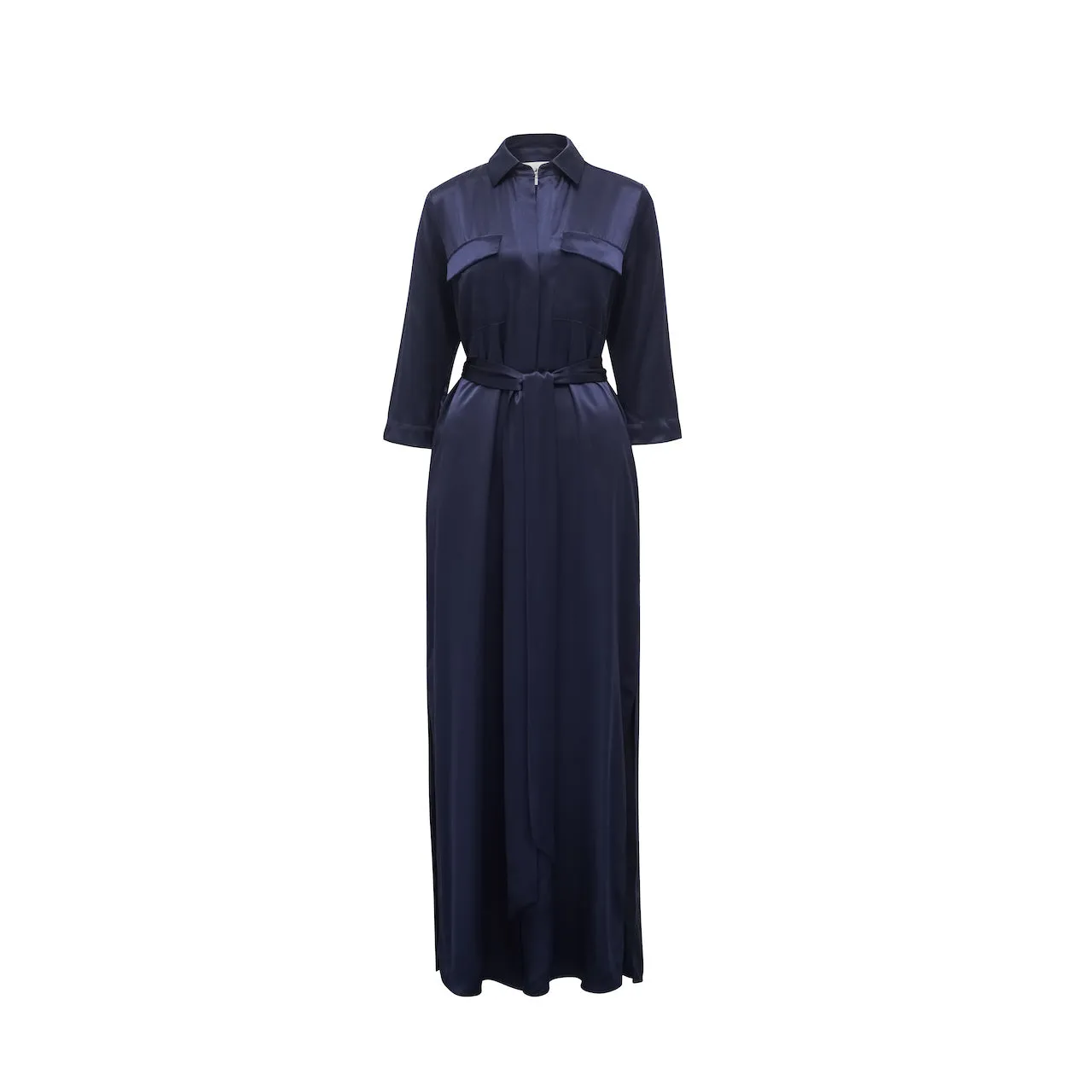 Silk Maxi Shirt Dress