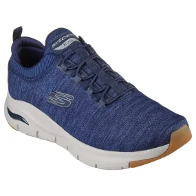 Skechers 232301 Arch Fit Waveport Mens Navy Textile Arch Support Elasticated Trainers