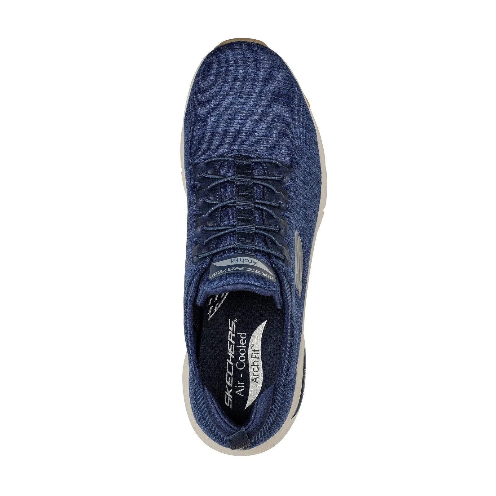 Skechers 232301 Arch Fit Waveport Mens Navy Textile Arch Support Elasticated Trainers