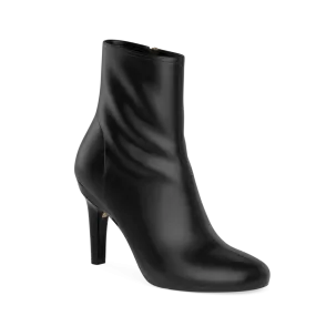 The Josie Bootie - Coal Stretch Leather 4 Stiletto
